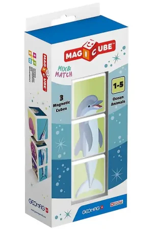 Geomag Magneetset - Magicube - Mix & Match Ocean Animals - 3 Ond Seizoensaanbieding