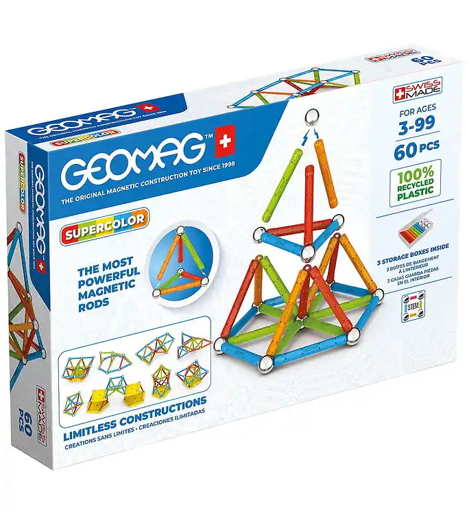 Gereduceerde Prijs Geomag Magneetset - Supercolor Gerecycled - 60 Onderdelen