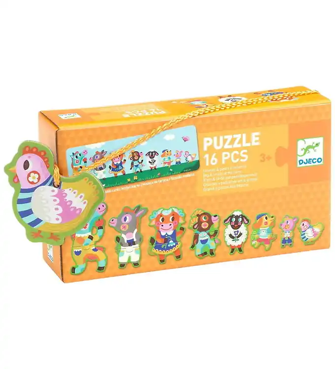 Veilige Betaling Djeco Puzzel - 8x2 Bakstenen - BIG & Small Bij de Farm