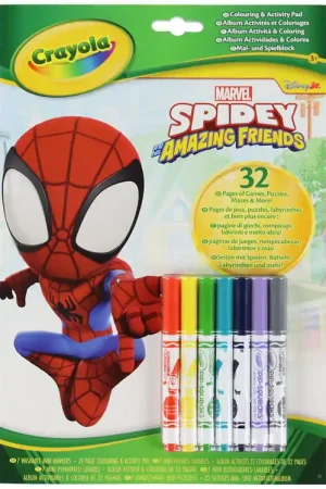 Direct Beschikbaar Crayola Activiteitenboek m. Markers - 32 pagina's - Spidey