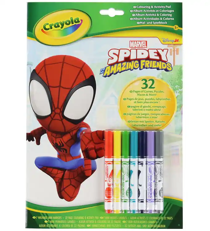 Direct Beschikbaar Crayola Activiteitenboek m. Markers - 32 pagina's - Spidey
