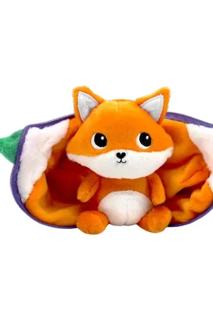 Flipetz Knuffel - De vos en de vijg - 22 cm - Paars/Oranje Goedkoop