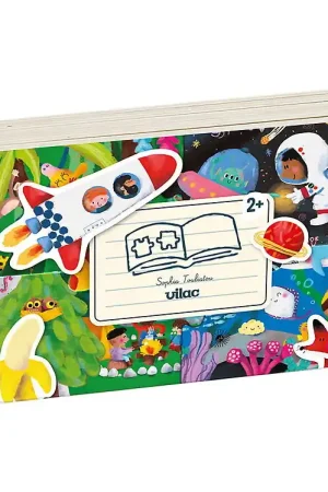 Vilac Puzzelboek - 52 Bakstenen - Hout - Op Sprookje Gratis Retour