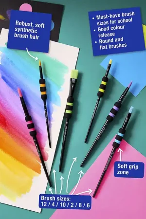 Faber-Castell Kwasten - Soft Aanraken - 6 st. Hoge Kwaliteit