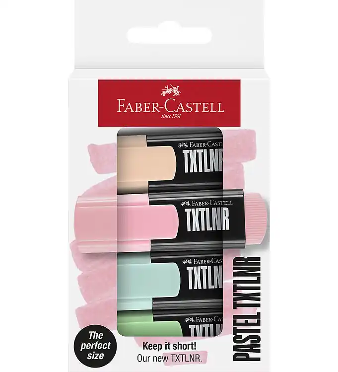 Aanbieding Faber-Castell Markeerstiften - 4 st. - Mini - Pastel