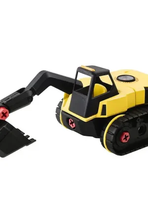 Hoge Kwaliteit Stanley Jr. Graafmachine - 24 Onderdelen - Geel/Zwart