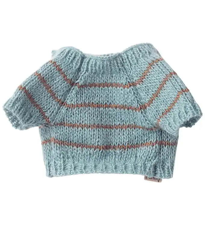 Betaalbaar Maileg Shirt tot Hondje - Gebreid - Klein - Mat Blauw m. Strepen