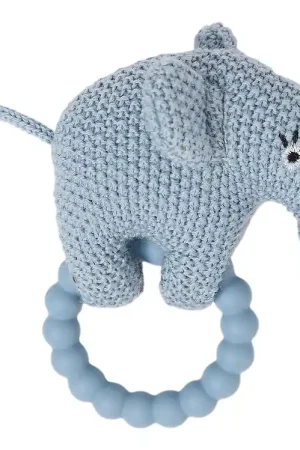 Smallstuff Ramelaar - Merino Wol - Olifant - Light Blue Gereduceerde Prijs