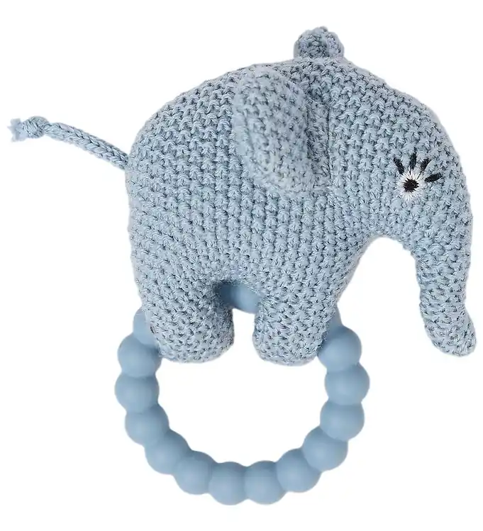 Smallstuff Ramelaar - Merino Wol - Olifant - Light Blue Gereduceerde Prijs