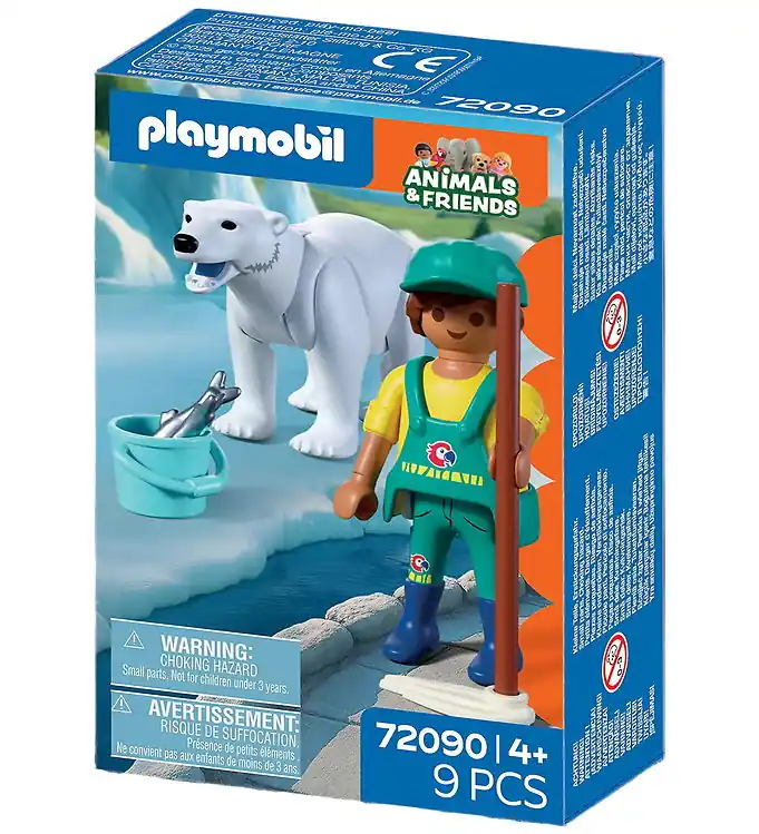 Playmobil Animals & Friends - Zoo: IJsbeer en dierentuinmedewerk Snelle Levering