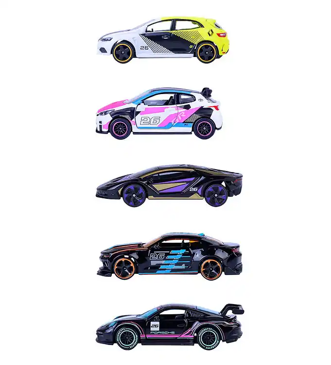 Beperkte Voorraad Majorette Auto´s - 5-pack - Neon Races