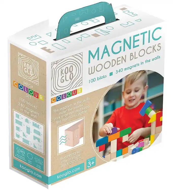 Meest Verkocht Kooglo Magnetisch Bouwblokken - Hout - 100 st. - MEGA Colour