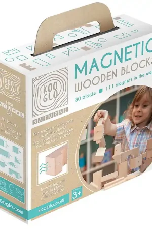 Kooglo Magnetisch Bouwblokken - Hout - 30 st. - Mini Natural Flitsaanbieding
