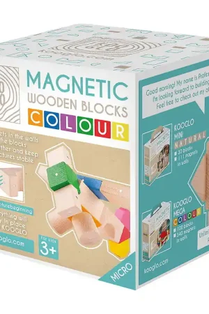 Kooglo Magnetisch Bouwblokken - Hout - 14 st. - Micro Colour Fl Gereduceerde Prijs