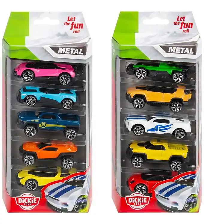 Dickie Toys Auto´s - Gegoten metalen voertuigen - 5-pack - Assor Fabrieksprijs