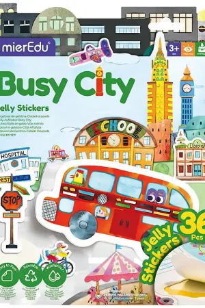 Lage Prijs mierEdu Stickerboek - Jelly Stickers - Druk Stad