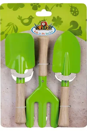 Gecertificeerd Kids in the Garden Tuingereedschapset voor kinderen - 3-pack - G