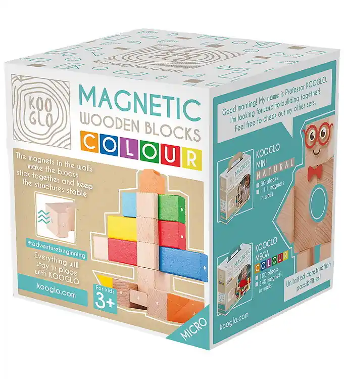 Kooglo Magnetisch Bouwblokken - Hout - 17 st. - Micro Colour Sk Populair