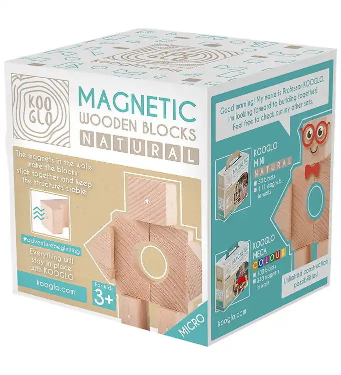 Bestseller Kooglo Magnetisch Bouwblokken - Hout - 7 st. - Micro Natural Pr