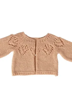 Weekendaanbieding Maileg Poppenkleding - Maat 4 - Gehaakt Cardigan - Light Rose