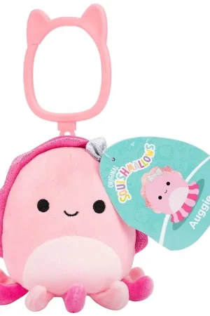 Laatste Versie Squishmallows Knuffel - 9 cm - Auggie Sepia - Clip-on
