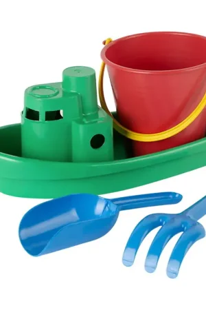 Actieprijs Dantoy Zandspeelgoed - 4 Onderdelen - Schip/Emmer - Groen