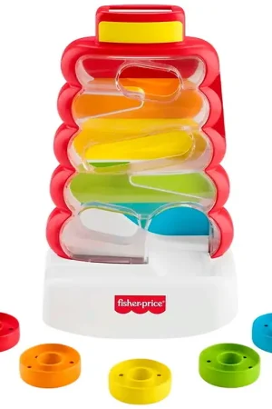 Tijdelijk Beschikbaar Fisher-Price Knikkerbaan - 28 cm - Drop Door Rock-A-Stack