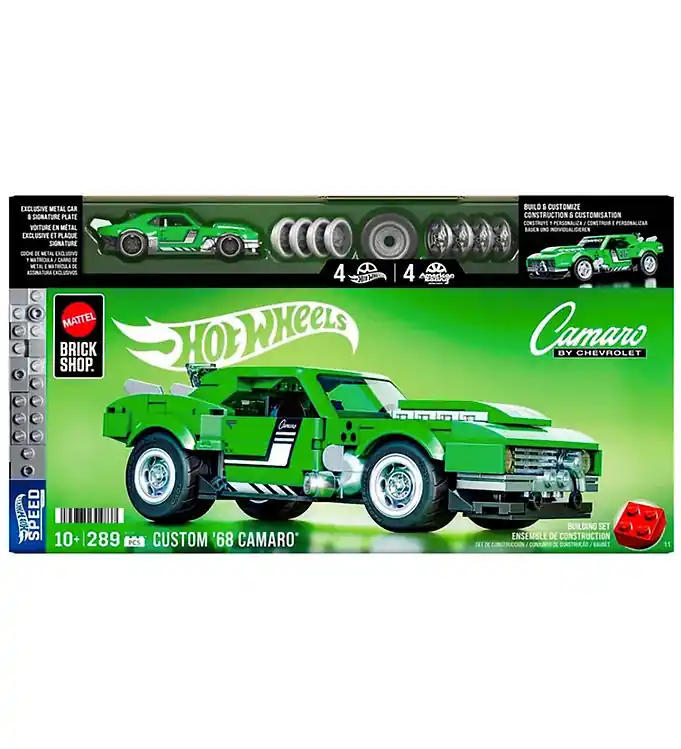 Uitverkoop Hot Wheels Brick Shop Set - Speed Serie - '68 Camaro - 289 Onder