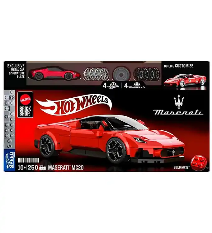 Hot Wheels Brick Shop Set - Speed Serie - Maserati MC20 - 250 D Rechtstreeks Van De Fabrikant