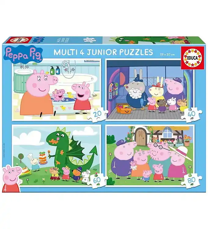 Educa Puzzel - 4 Puzzel m. 20,40,60 & 80 Bakstenen - Papa P Direct Verzonden