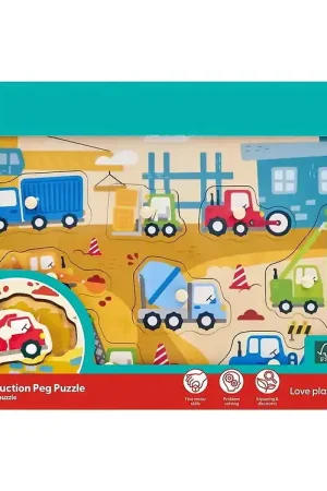 Dagaanbieding Hape Puzzel - Hout - 9 Bakstenen - Werkwagens