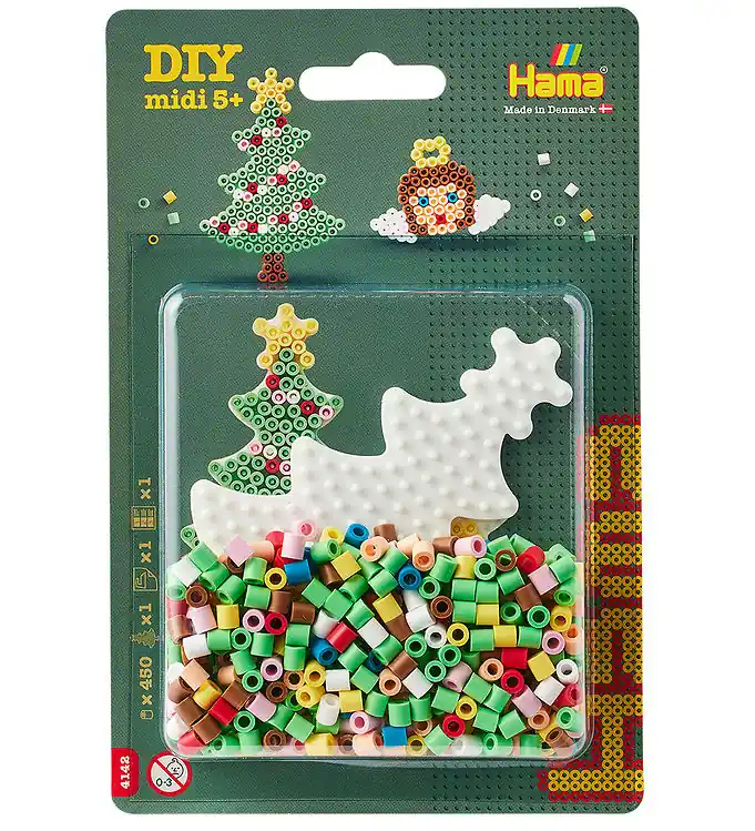 Voordeelprijs Hama Midi Kralen - 450 st. + 1 bord - Klein Kerstboom