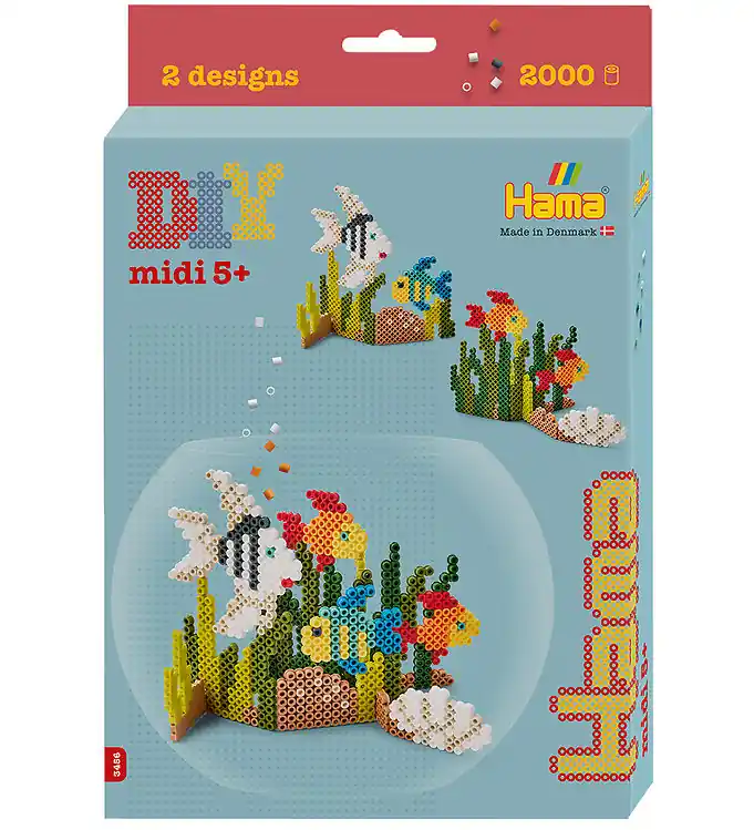 Hama Midi Kralen - 2000 st. + 1 Plaat - Aquarium Tijdelijk Beschikbaar