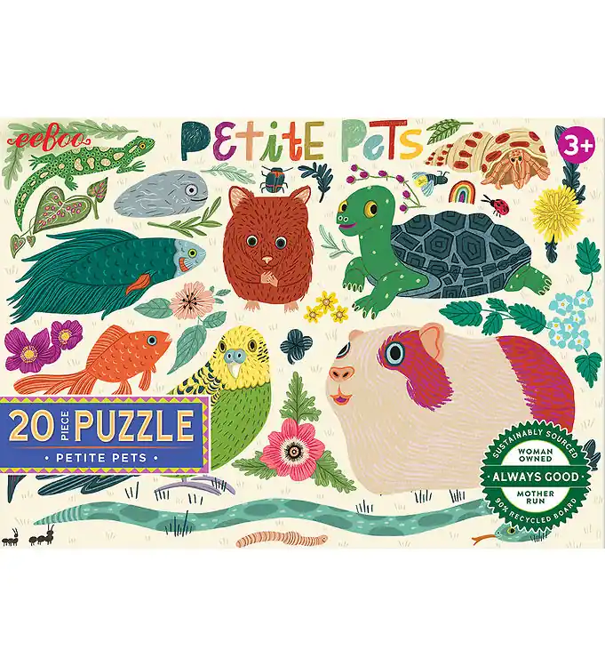 Eeboo Puzzel - 20 Bakstenen - Kleine huisdieren Laatste Kans