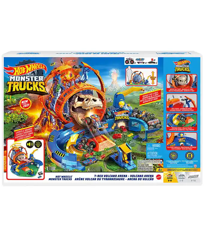 Hot Wheels Racebaan m. Geluid/Licht - 57 cm - Monster Trucks T-R Koopje