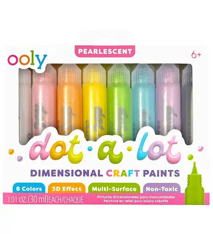 Ooly Dot Paint 3D Effect - 8-stk - Dot-a-Lot - Parelmoer Snelle Levering
