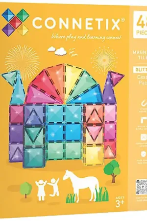 Premium Connetix Magneetset - 48 Onderdelen - Glitter Kasteelpakket