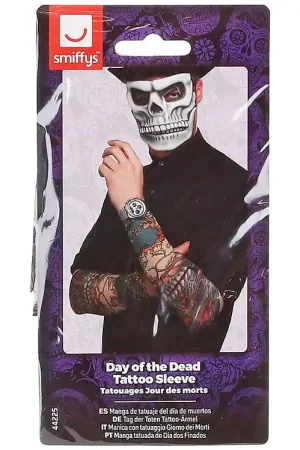 Smiffys Verkleedkleren - Dag van de Doden Tattoo Sleeve Rechtstreeks Van De Fabrikant