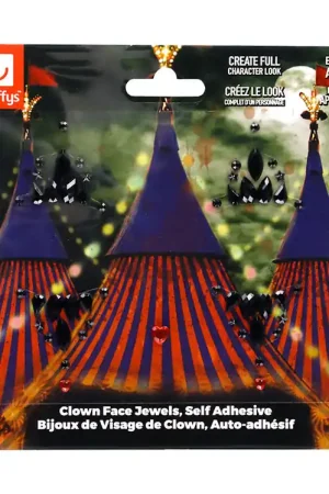 Betaalbaar Smiffys Diamanten gezichtsstickers - 53 st. - Clowngezicht