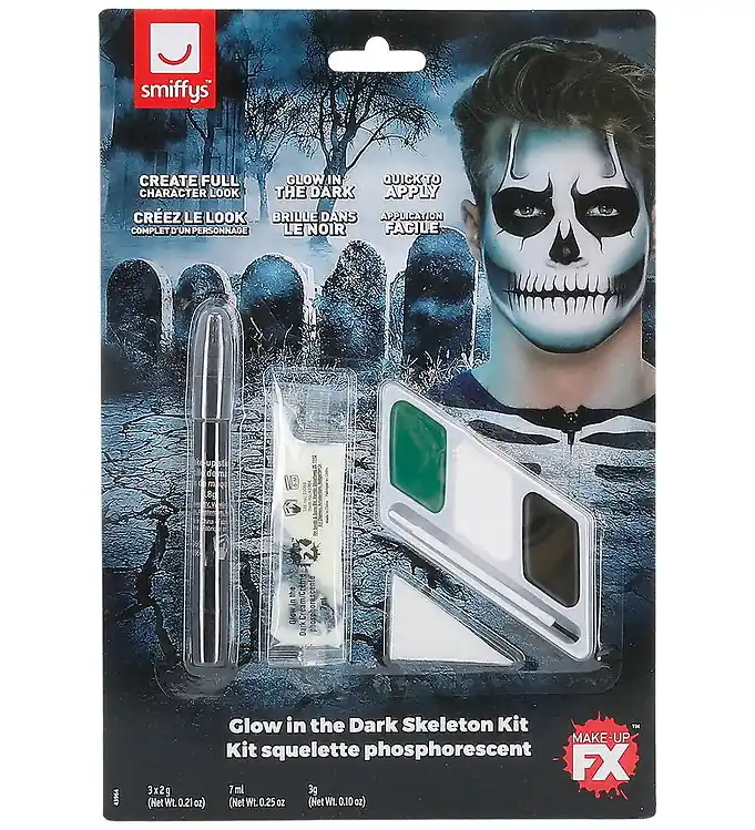 Smiffys Schmink - Lichtgevend Skelet - Zwart Favoriet