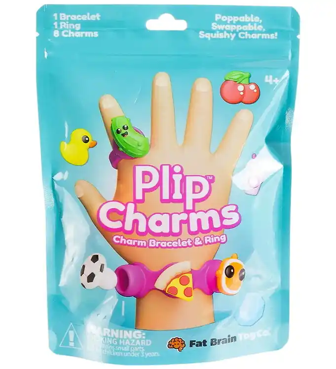 Koop Online Fat Brain Armband m. Charms - Plip Charms - Roze