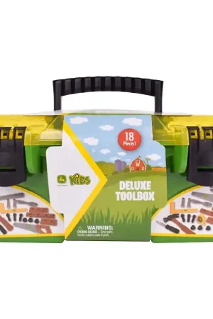 Seizoensaanbieding John Deere Speelgoed - Deluxe Gereedschapskist - 18 Onderdelen