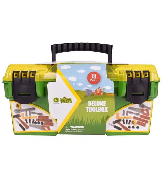 Seizoensaanbieding John Deere Speelgoed - Deluxe Gereedschapskist - 18 Onderdelen