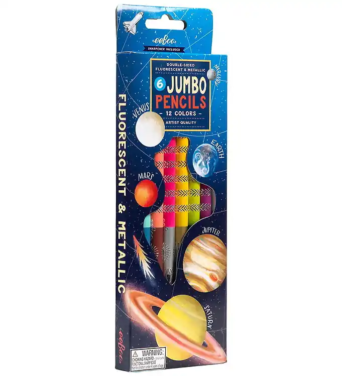 Gereduceerde Prijs Eeboo Kleurpotloden - Jumbo - Dubbelzijdig - 6-pack
