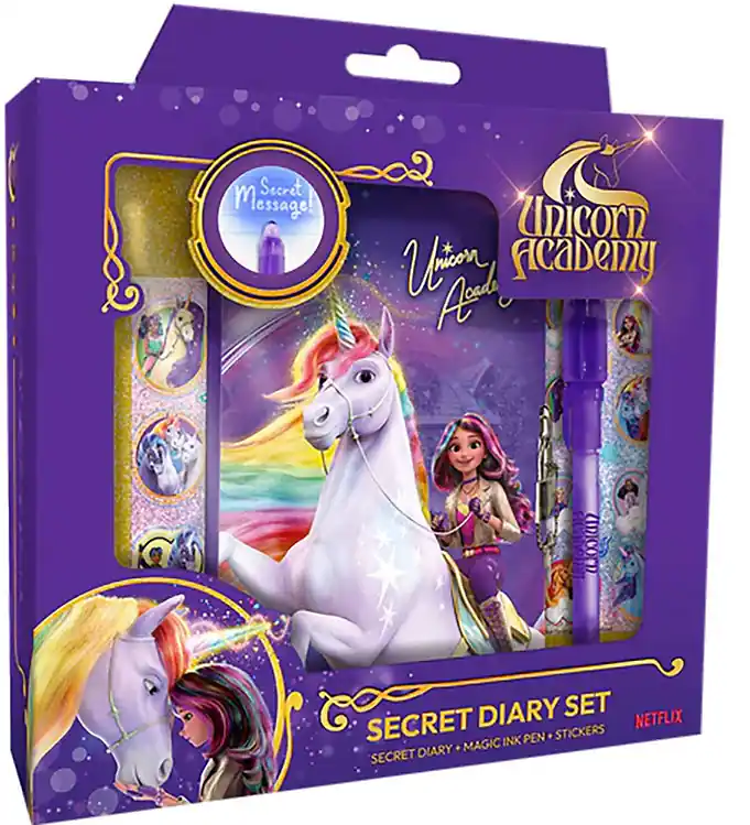 Unicorn Academy Dagboek m. Slot & Magische Inktpen Gratis Retour