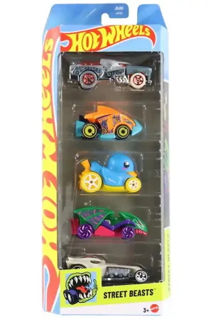 Hot Wheels Auto's - 5-pack - Straatbeesten Gereduceerde Prijs