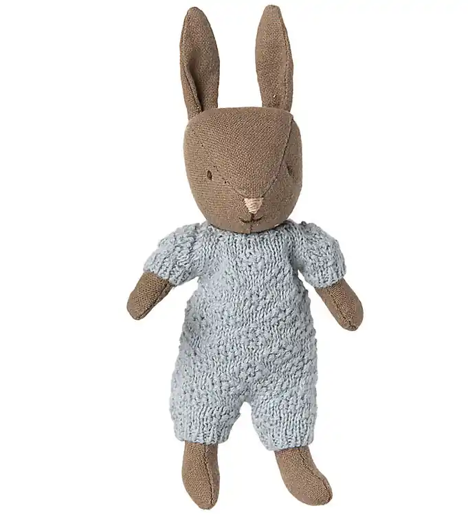 Maileg Hare - Micro - Gehaakt Kostuum - Bruin/Blauw Merkproduct