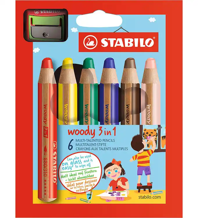 Stabilo Kleurpotloden - Houtachtig 3-in-1 - 6 st. - Multicolour Favoriet