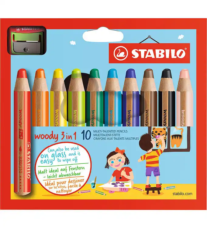 Stabilo Kleurpotloden - Woody 3-in-1 - 10 st. - Multicolour Lage Prijs