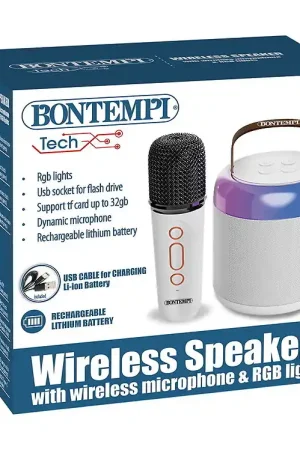 Goedkoop Bontempi Mini Luidspreker m. Microfoon/Lamp - Draadloos